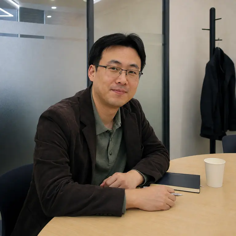 회의실에 앉아 있는 최*준 설계사